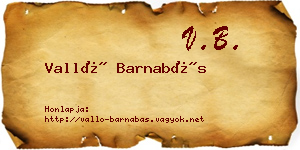 Valló Barnabás névjegykártya